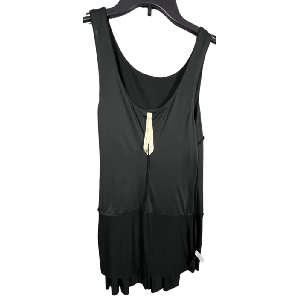 Bailey 44 Black Sleeveless Dress Sz M Drop Waist Sheer Skirt Used Lined - Picture 3 of 6